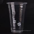 Copo de plástico transparente com tampas planas para Bubble / Boba Tea, Milkshakes &amp; Cocktails congelados